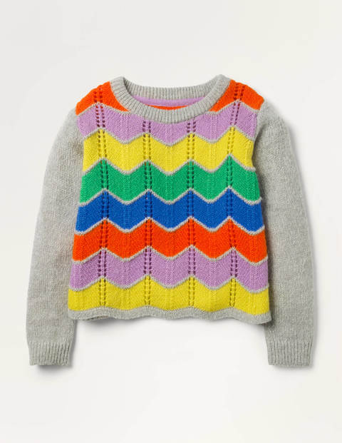 Rainbow Chevron Sweater - Grey Marl Rainbow Rainbow Chevron Sweater - Grey Marl Rainbow