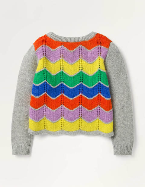 Rainbow Chevron Sweater - Grey Marl Rainbow Rainbow Chevron Sweater - Grey Marl Rainbow