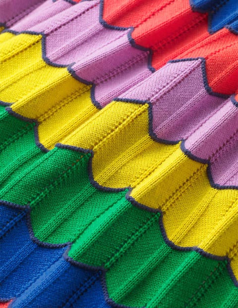 Colourful Knitted Dress - College Navy Rainbow Colourful Knitted Dress - College Navy Rainbow