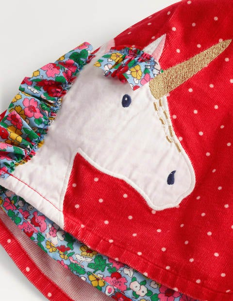 Fun Frill Appliqué Skirt - Rockabilly Red Unicorn Fun Frill Appliqué Skirt - Rockabilly Red Unicorn