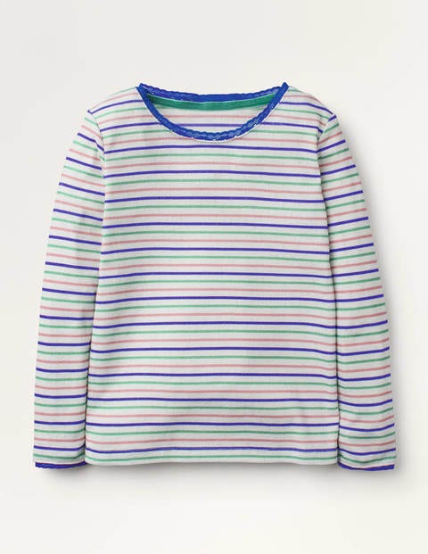Supersoft Pointelle T-shirt - Blue Multi Stripe Supersoft Pointelle T-shirt - Blue Multi Stripe