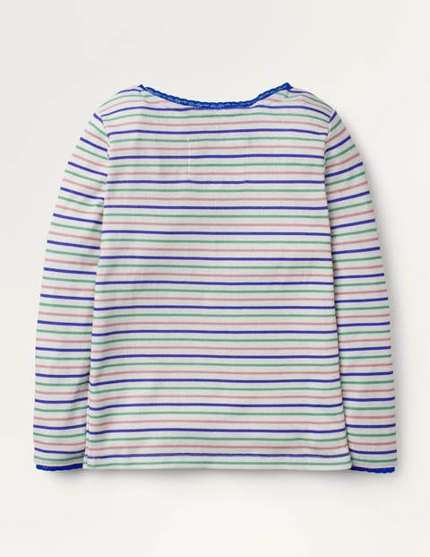 Supersoft Pointelle T-shirt - Blue Multi Stripe Supersoft Pointelle T-shirt - Blue Multi Stripe