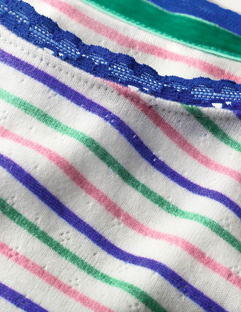 Supersoft Pointelle T-shirt - Blue Multi Stripe Supersoft Pointelle T-shirt - Blue Multi Stripe