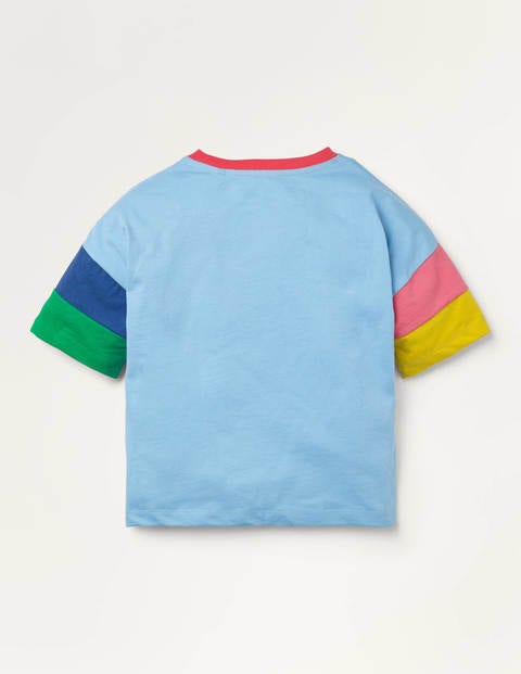 Rainbow Sleeve T-shirt - Frosted Blue Save the Bees Rainbow Sleeve T-shirt - Frosted Blue Save the Bees