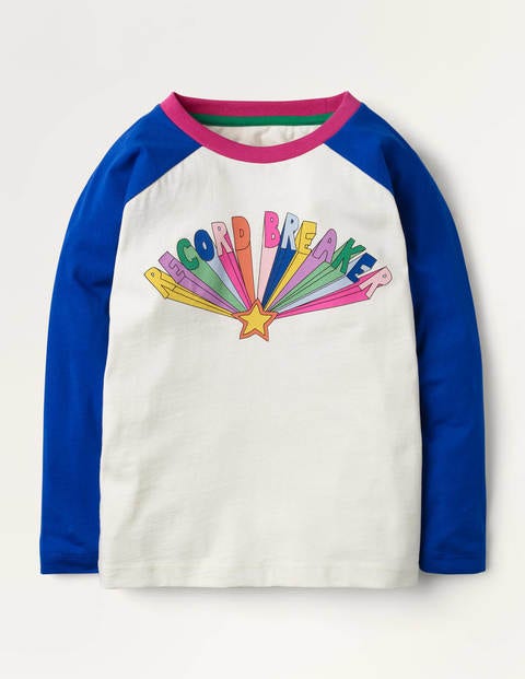 Raglan-Oberteil mit Logo - Blitzblau, Rekordbrecher Raglan-Oberteil mit Logo - Blitzblau, Rekordbrecher