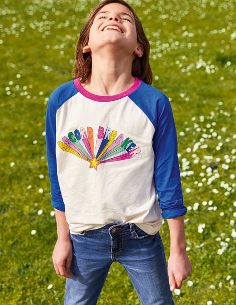 Raglan-Oberteil mit Logo - Blitzblau, Rekordbrecher Raglan-Oberteil mit Logo - Blitzblau, Rekordbrecher