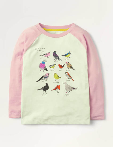 Raglan Logo T-shirt - Mini Me Boto Pink Birds Raglan Logo T-shirt - Mini Me Boto Pink Birds