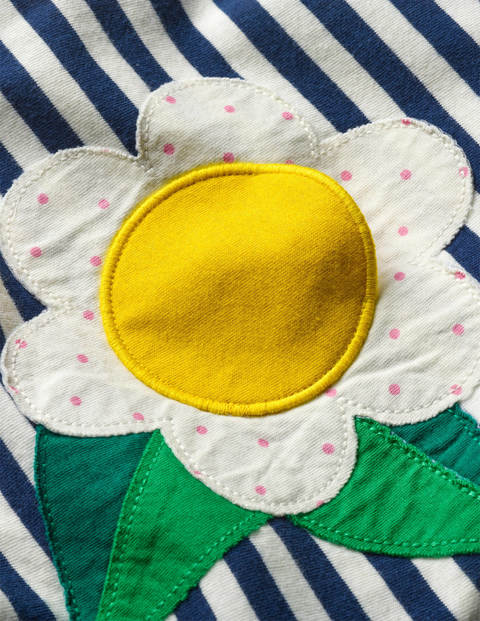 Appliqué Pocket Tunic - College Blue/Ivory Flower Appliqué Pocket Tunic - College Blue/Ivory Flower