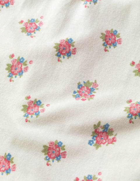 Printed Long-sleeved Nightie - Ivory and Blue Vintage Posy Printed Long-sleeved Nightie - Ivory and Blue Vintage Posy