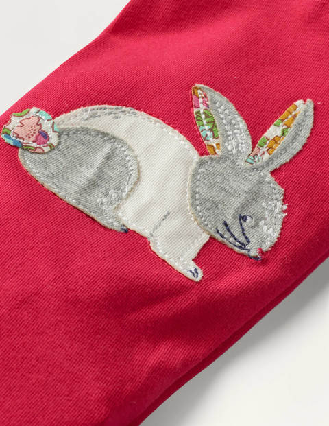 Fun Appliqué Leggings - Summer Berry Pink Bunnies Fun Appliqué Leggings - Summer Berry Pink Bunnies