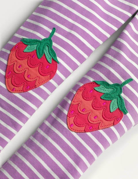 Fun Appliqué Leggings - Lupin Purple Strawberry Knees Fun Appliqué Leggings - Lupin Purple Strawberry Knees
