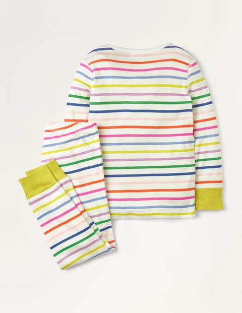 Kuscheliges Henley-Pyjama-Set - Knallpink/Bunt Gestreift Kuscheliges Henley-Pyjama-Set - Knallpink/Bunt Gestreift