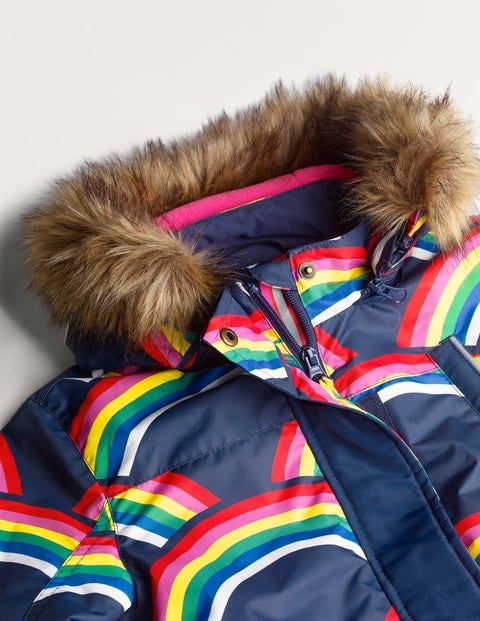 Wasserdichte Allwetterjacke - Schuluniform-Navy, Regenbogen Wasserdichte Allwetterjacke - Schuluniform-Navy, Regenbogen