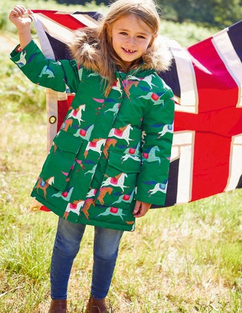 Cosy Waterproof Parka - Forest Green Horses Cosy Waterproof Parka - Forest Green Horses