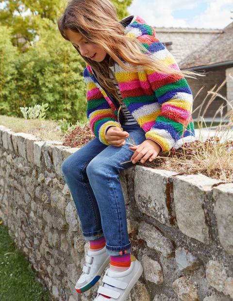 Sweat à capuche réversible en polaire cosy - Rayé multi Sweat à capuche réversible en polaire cosy - Rayé multi