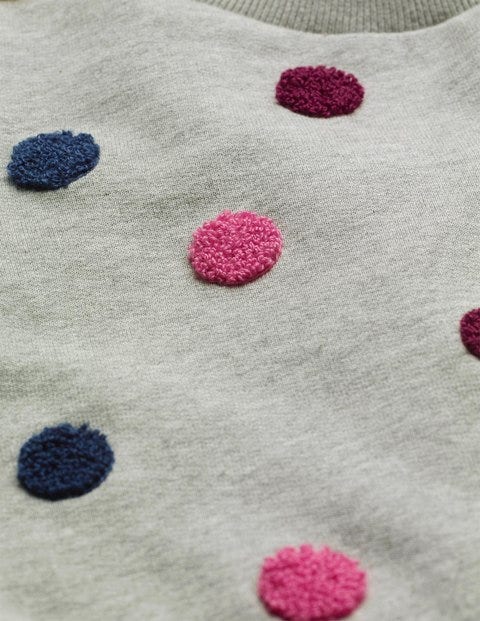 Cosy Mini Me Sweatshirt Dress - Grey Marl Spot Cosy Mini Me Sweatshirt Dress - Grey Marl Spot