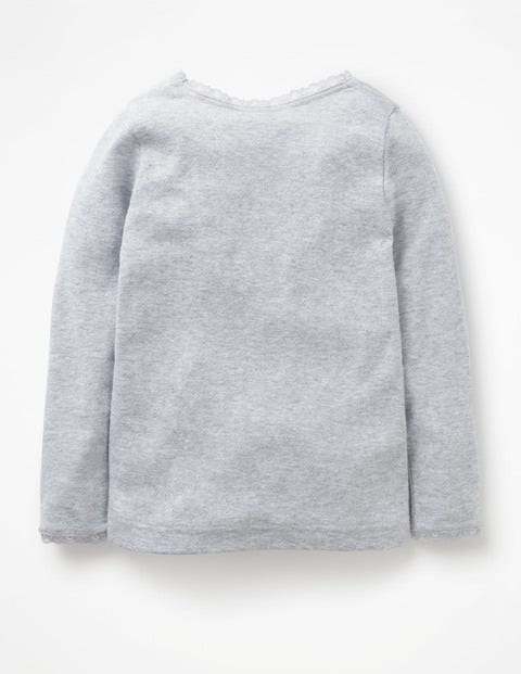 Supersoft Pointelle T-shirt - Grey Marl Supersoft Pointelle T-shirt - Grey Marl