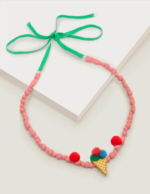 Fabric Necklace - Boto Pink/Ivory Ice Creams Fabric Necklace - Boto Pink/Ivory Ice Creams
