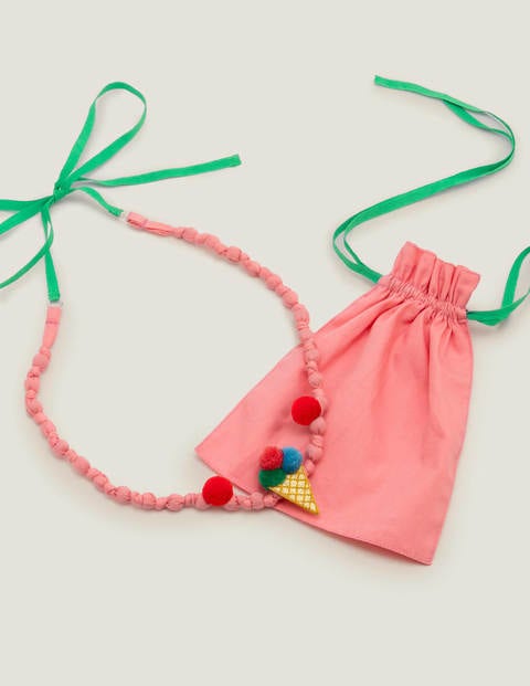 Fabric Necklace - Boto Pink/Ivory Ice Creams Fabric Necklace - Boto Pink/Ivory Ice Creams