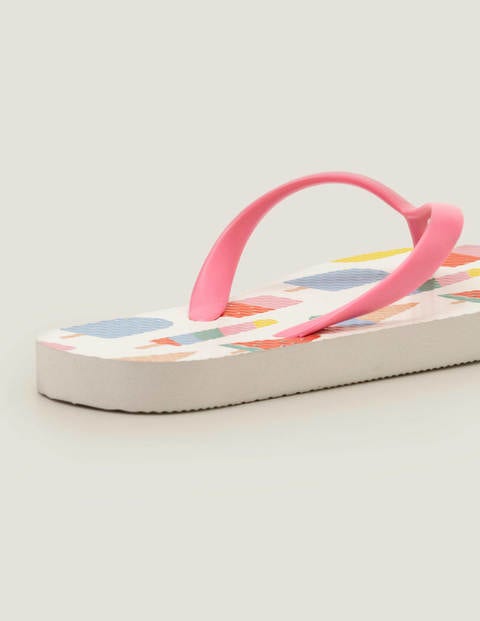 Gemusterte Flip-Flops - Weiß, Eiscreme Gemusterte Flip-Flops - Weiß, Eiscreme