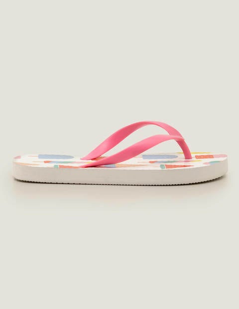 Gemusterte Flip-Flops - Weiß, Eiscreme Gemusterte Flip-Flops - Weiß, Eiscreme