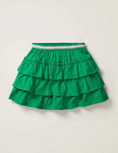 Jersey-Skort mit Rüschen - Sattes Smaragdgrün Jersey-Skort mit Rüschen - Sattes Smaragdgrün