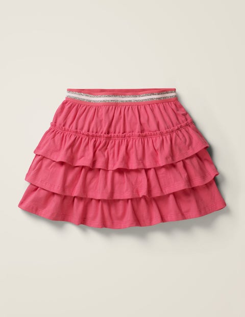Jerseyskort Mit Rüschen - Helles Pink Jerseyskort Mit Rüschen - Helles Pink