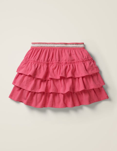 Jerseyskort Mit Rüschen - Helles Pink Jerseyskort Mit Rüschen - Helles Pink