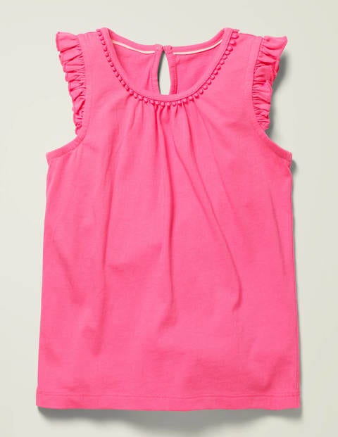 Jerseyoberteil mit Flatterärmeln - Helles Pink Jerseyoberteil mit Flatterärmeln - Helles Pink