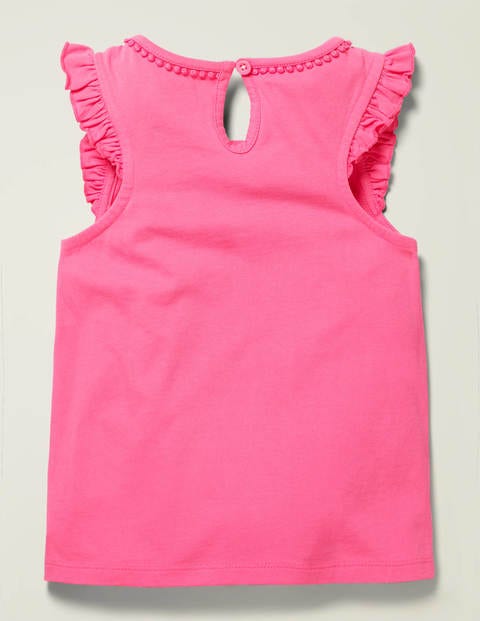Jerseyoberteil mit Flatterärmeln - Helles Pink Jerseyoberteil mit Flatterärmeln - Helles Pink