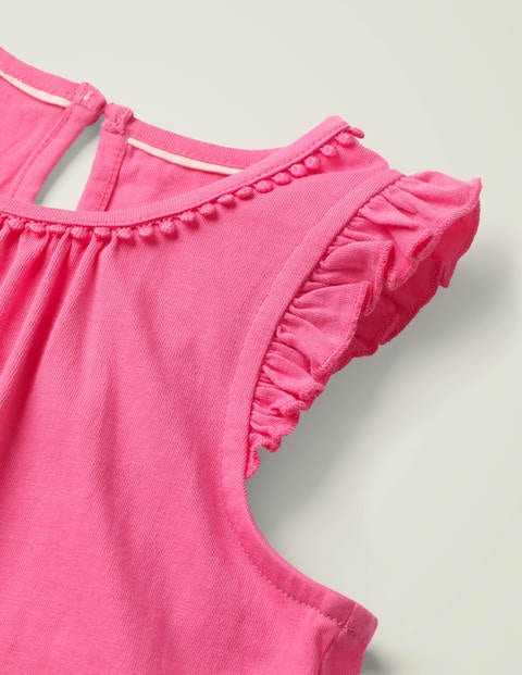 Jerseyoberteil mit Flatterärmeln - Helles Pink Jerseyoberteil mit Flatterärmeln - Helles Pink