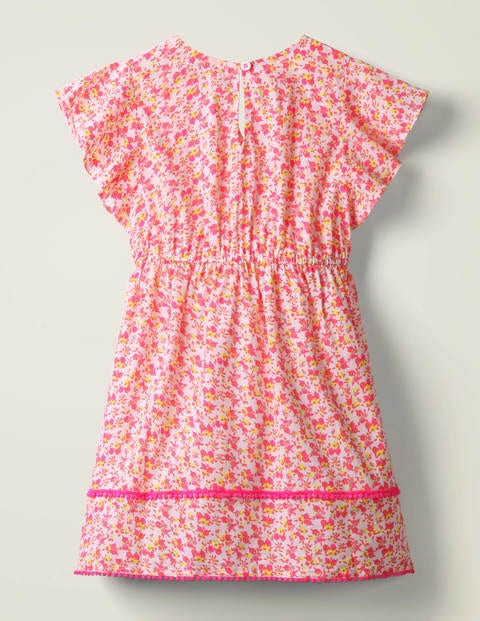 Fröhlicher Kaftan mit Muster - Festivalrosa, Vintage-Blumenmuster Fröhlicher Kaftan mit Muster - Festivalrosa, Vintage-Blumenmuster