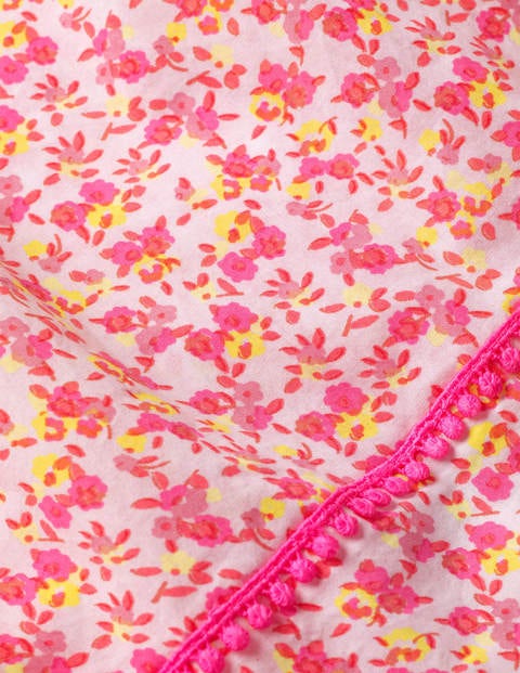 Fröhlicher Kaftan mit Muster - Festivalrosa, Vintage-Blumenmuster Fröhlicher Kaftan mit Muster - Festivalrosa, Vintage-Blumenmuster