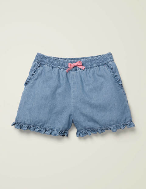 Frill Hem Shorts - Chambray Frill Hem Shorts - Chambray