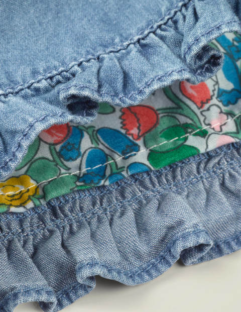 Frill Hem Shorts - Chambray Frill Hem Shorts - Chambray