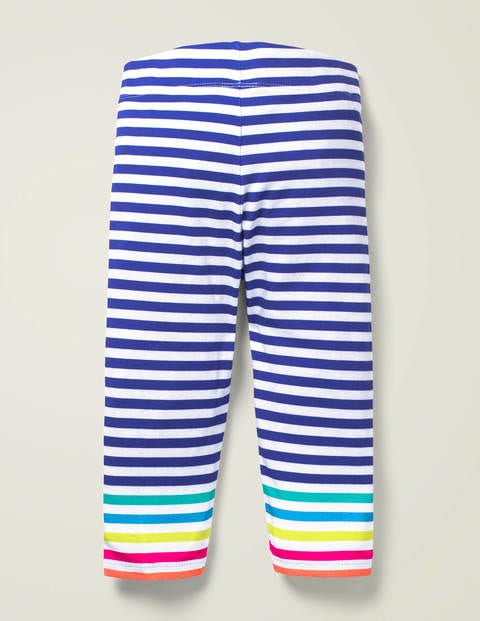 Fun Cropped Leggings - Bold Blue Multi Stripe Fun Cropped Leggings - Bold Blue Multi Stripe