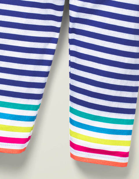 Fun Cropped Leggings - Bold Blue Multi Stripe Fun Cropped Leggings - Bold Blue Multi Stripe