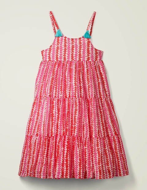 Tiered Tassel Dress - Festival Pink Petal Arrow Tiered Tassel Dress - Festival Pink Petal Arrow