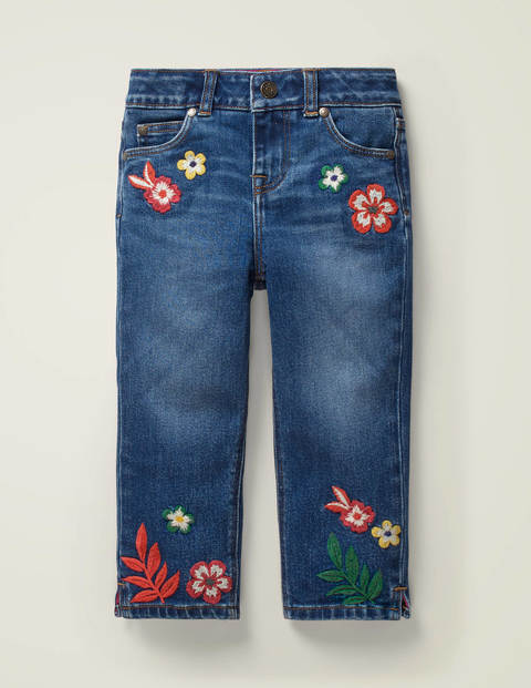 Embroidered Capri Pants - Mid Vintage Floral Embroidered Capri Pants - Mid Vintage Floral