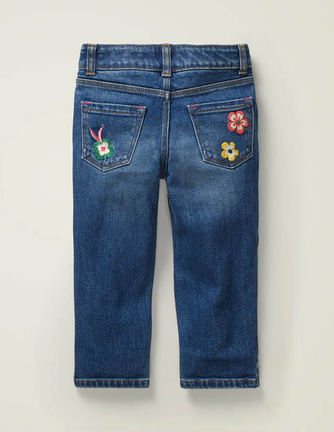 Embroidered Capri Pants - Mid Vintage Floral Embroidered Capri Pants - Mid Vintage Floral