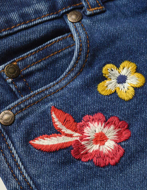 Embroidered Capri Pants - Mid Vintage Floral Embroidered Capri Pants - Mid Vintage Floral
