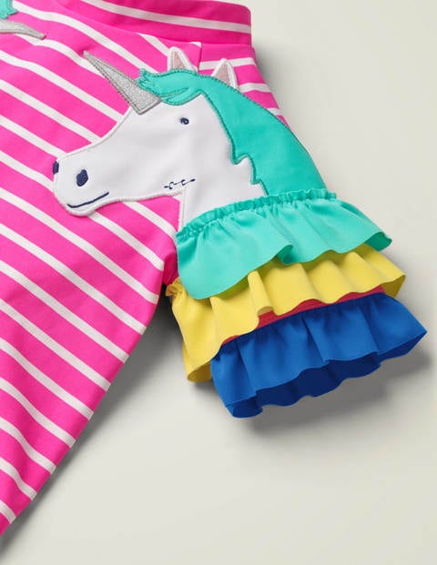 Originelles USF-Badeshirt-Set - Lilienrosa/Naturweiß, Einhörner Originelles USF-Badeshirt-Set - Lilienrosa/Naturweiß, Einhörner