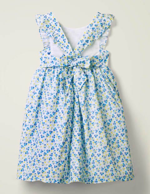 Gemustertes Webkleid Mit Trägern - Himmelblau/Violett, Blumenmuster Gemustertes Webkleid Mit Trägern - Himmelblau/Violett, Blumenmuster