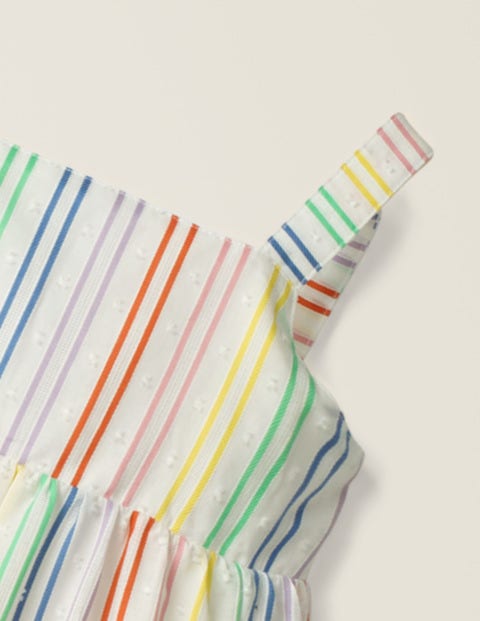 Tiered Stripe Summer Dress - Rainbow Stripe Tiered Stripe Summer Dress - Rainbow Stripe