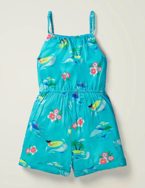 Bead Detail Romper - Corsica Blue Island Adventure Bead Detail Romper - Corsica Blue Island Adventure