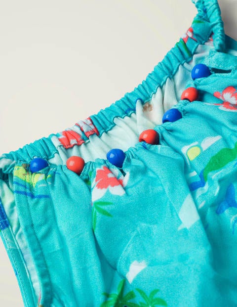 Bead Detail Romper - Corsica Blue Island Adventure Bead Detail Romper - Corsica Blue Island Adventure