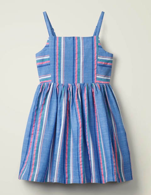 Stripe Woven Dress - Bright Blue/ Pink Lemonade Stripe Woven Dress - Bright Blue/ Pink Lemonade