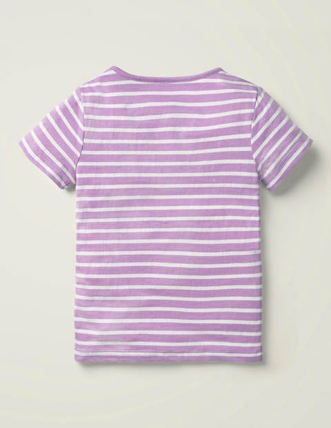 Tassel Appliqué T-Shirt - Cool Violet Purple/White Cat Tassel Appliqué T-Shirt - Cool Violet Purple/White Cat