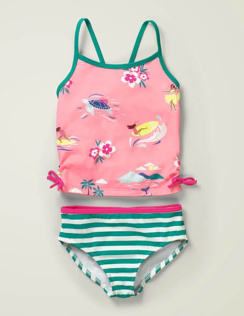 Ruched Tankini Set - Pink Lemonade Island Adventure Ruched Tankini Set - Pink Lemonade Island Adventure