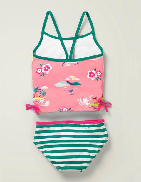 Ruched Tankini Set - Pink Lemonade Island Adventure Ruched Tankini Set - Pink Lemonade Island Adventure